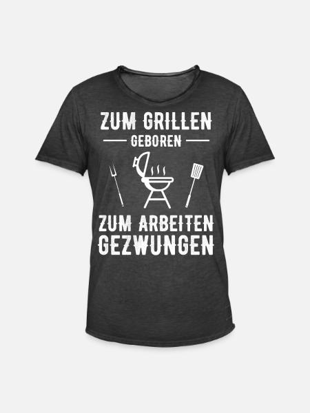 Grillen Grill Grillsaison - Männer Vintage T-Shirt - Vintage Schwarz