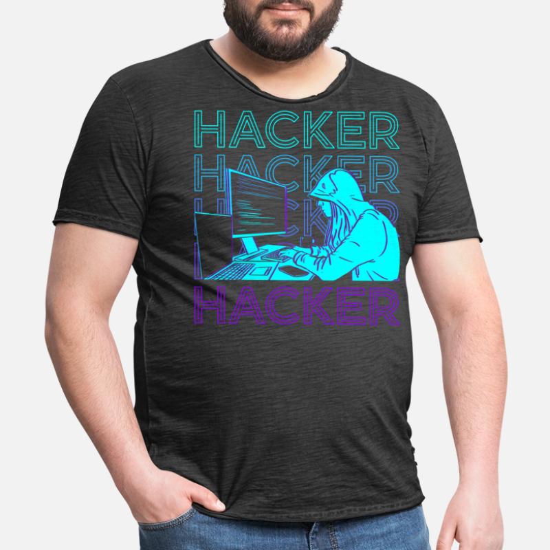 Hacker Hacking Hack Coding Programming Retro Men's Vintage T-Shirt