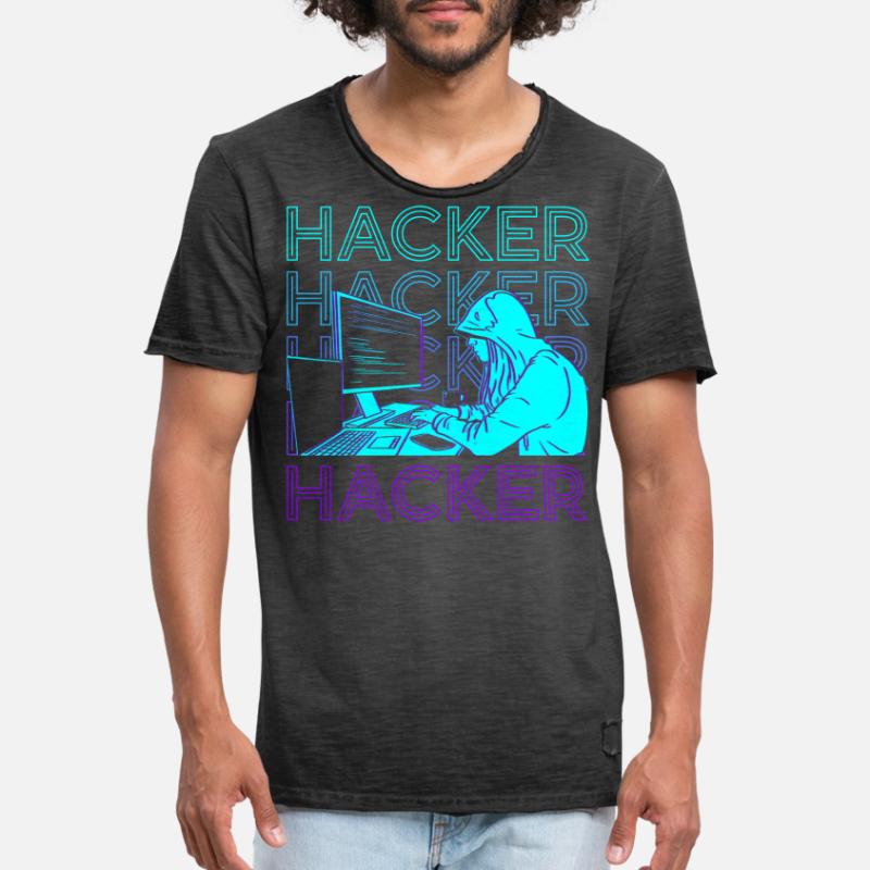 Hacker Hacking Hack Coding Programming Retro Men's Vintage T-Shirt