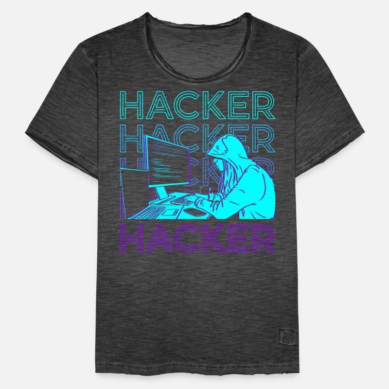 Hacker Hacking Hack Codage Programmation Rétro T-shirt vintage Homme