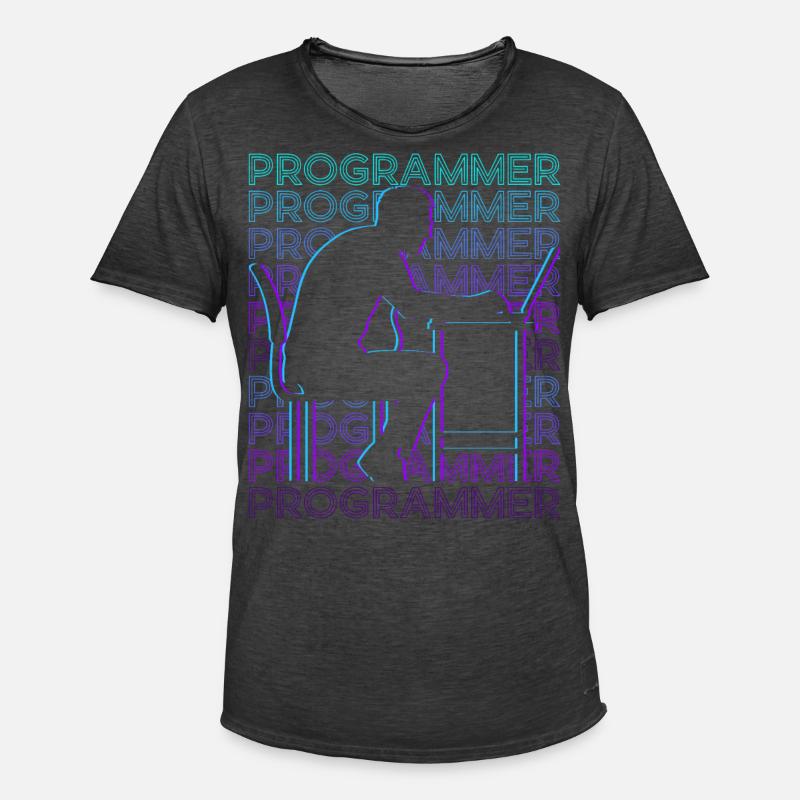 Programmer Computer Programming Encoding Gee - Men's Vintage T-Shirt - washed black