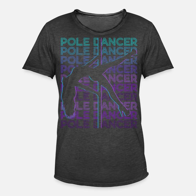 Pole Dancer Pole Dance Retro - Men's Vintage T-Shirt - washed black