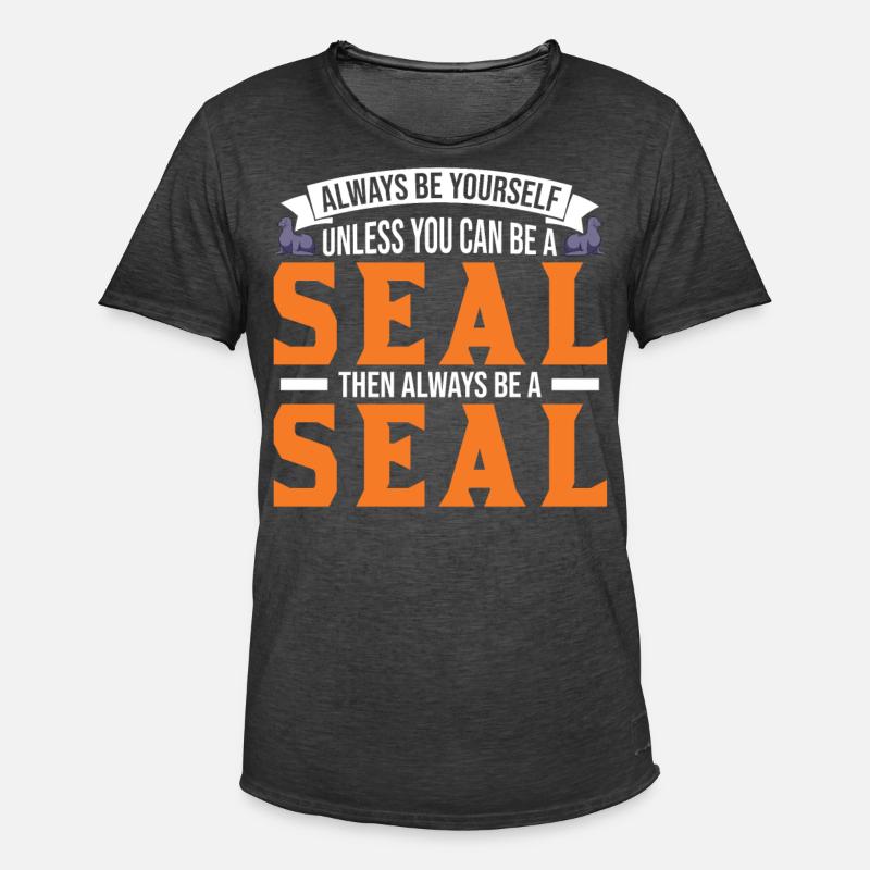 Robbe Geschenk Seal Seelöwe - Männer Vintage T-Shirt - Vintage Schwarz