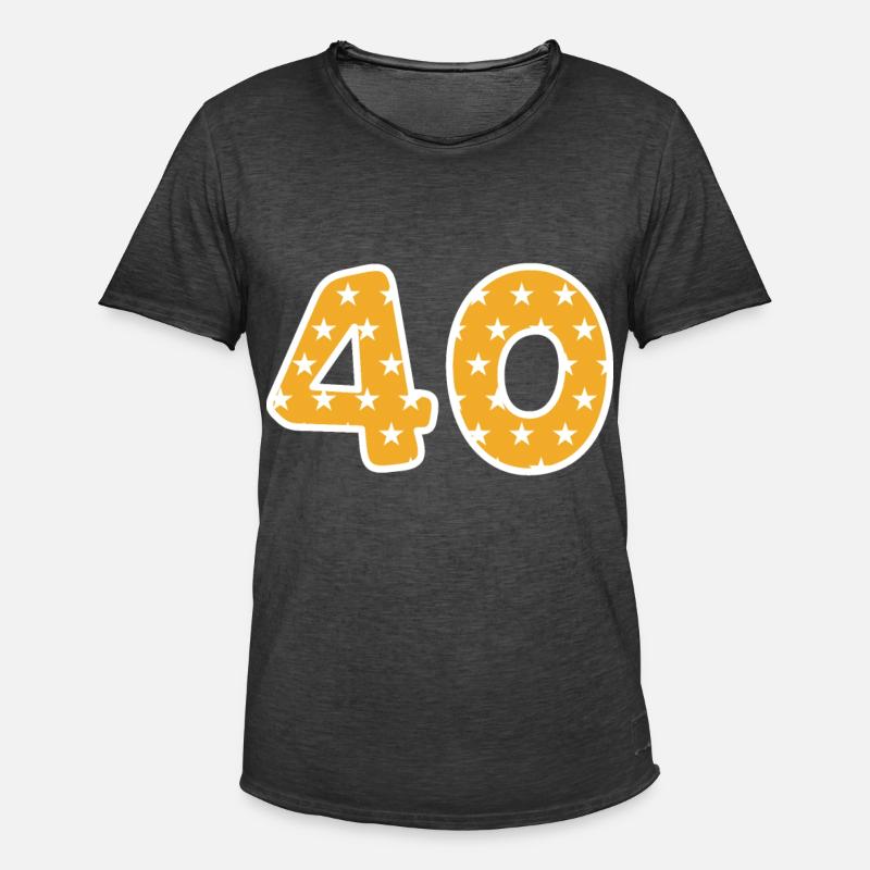 Vierzig - Männer Vintage T-Shirt - Vintage Schwarz