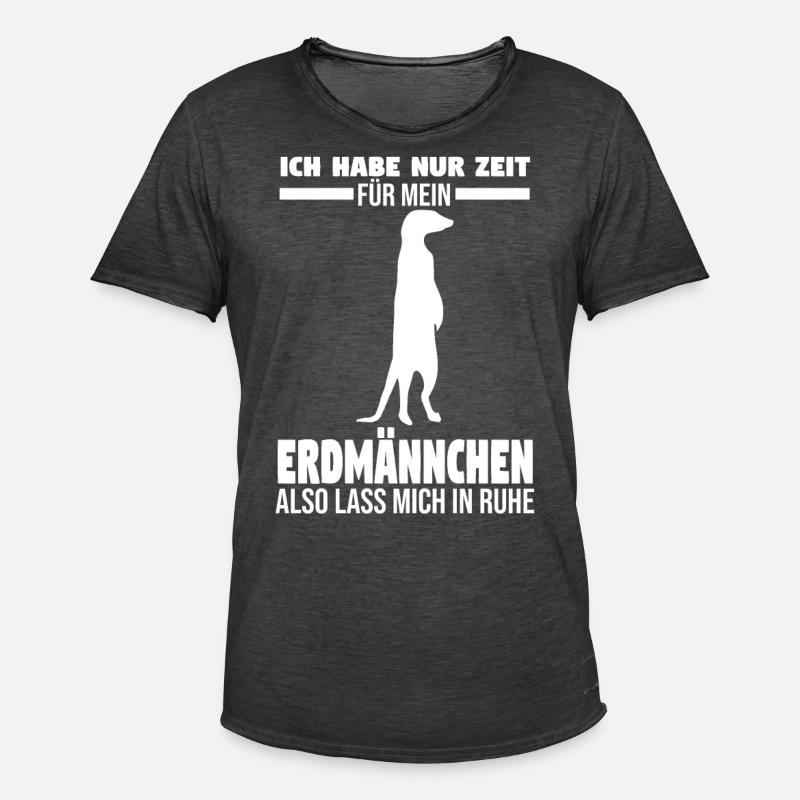 Erdmännchen - Männer Vintage T-Shirt - Vintage Schwarz
