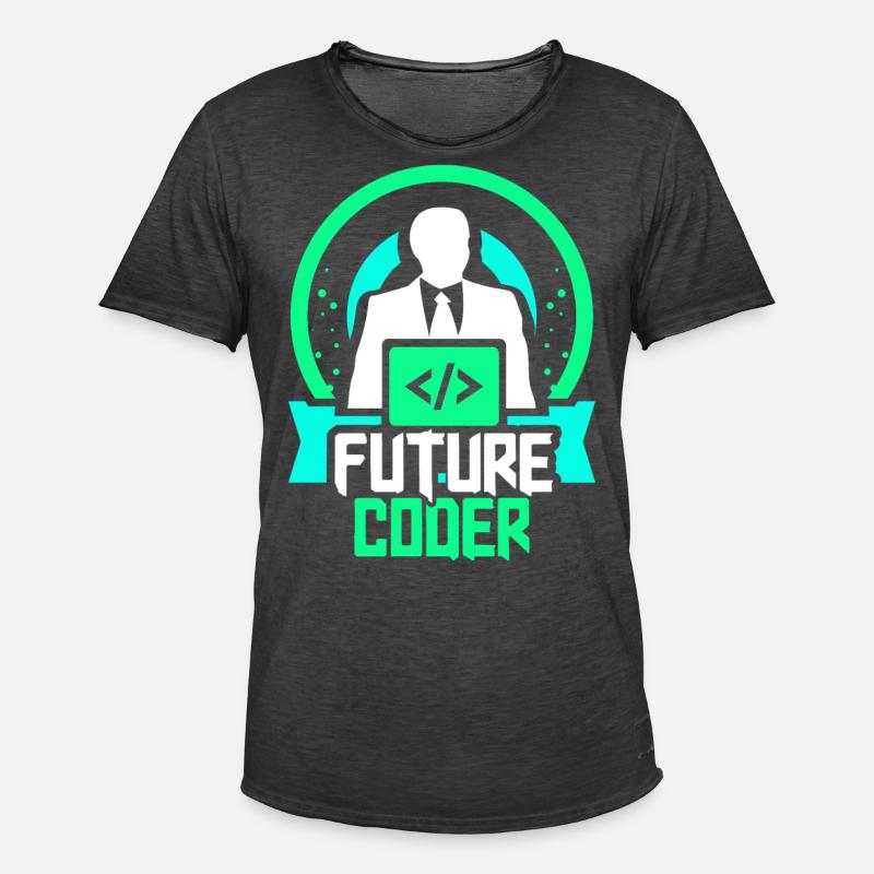 Future Coder Coding Programmer Code - Men's Vintage T-Shirt - washed black