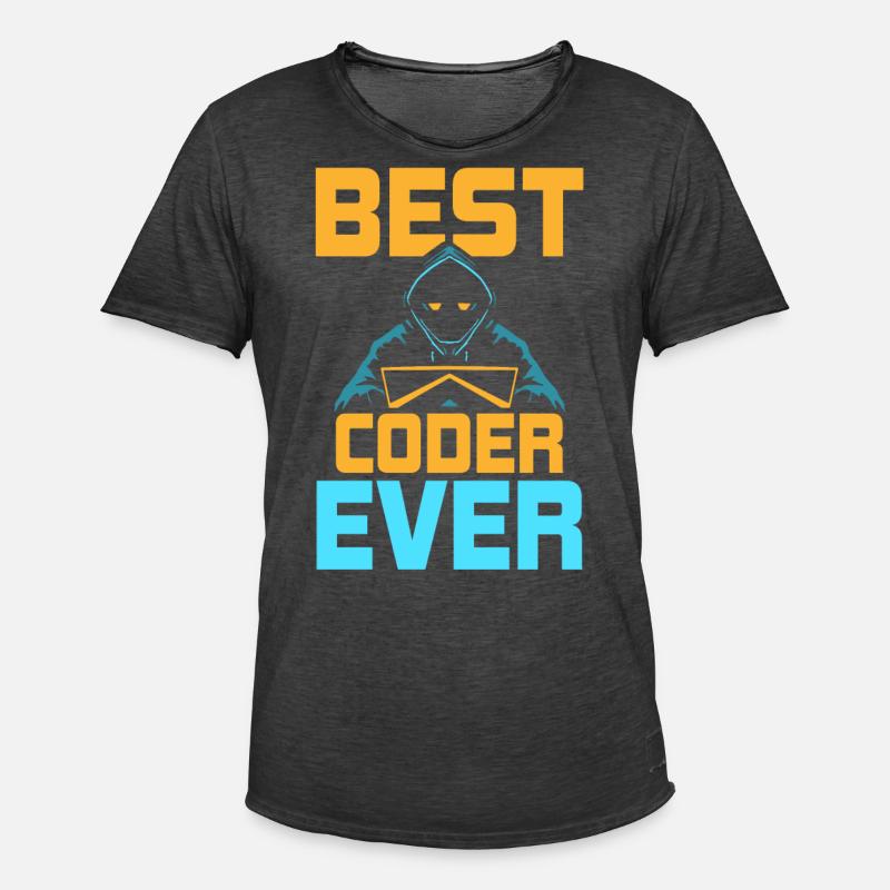 Best Programmer Ever Coder Code Coding - Men's Vintage T-Shirt - washed black