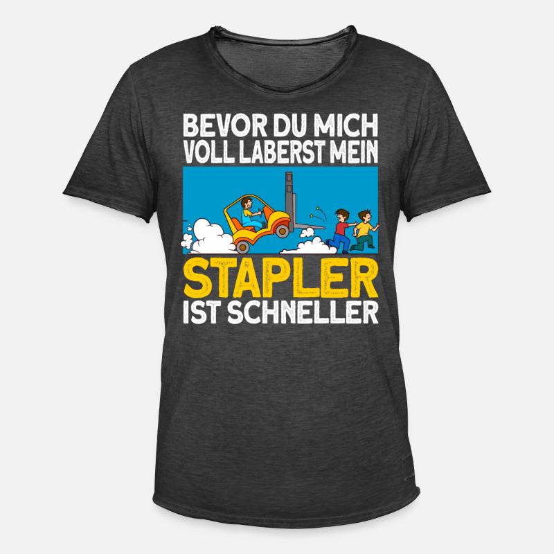 staplerfahrer Stapler Geschenk Gabelstapler Spruch - Männer Vintage T-Shirt - Vintage Schwarz