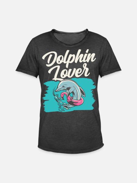 Dolphin Lover Dolphin Dolphins Dolphins - Men's Vintage T-Shirt - washed black