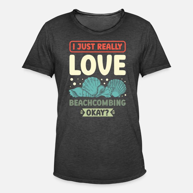 Ich Liebe Beachcombing Beachcomber - Männer Vintage T-Shirt - Vintage Schwarz