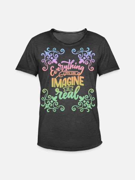 Motivational saying, inspiring, rainbow - Men's Vintage T-Shirt - washed black