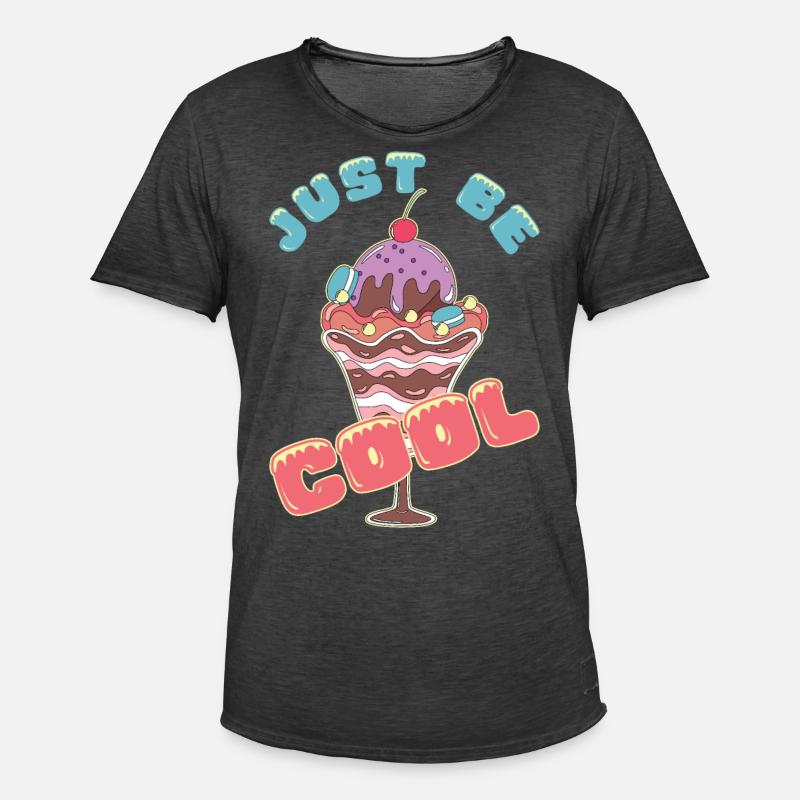 Eiscreme logo Sommer Softeis Geschenkidee - Männer Vintage T-Shirt - Vintage Schwarz