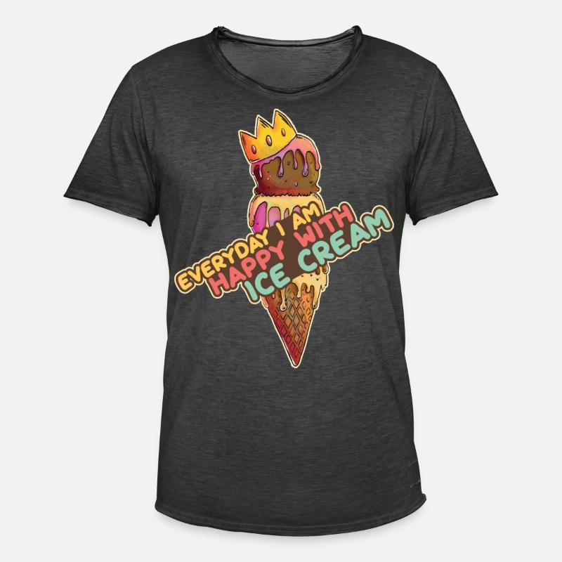 Eiscreme logo Sommer Softeis Geschenkidee - Männer Vintage T-Shirt - Vintage Schwarz