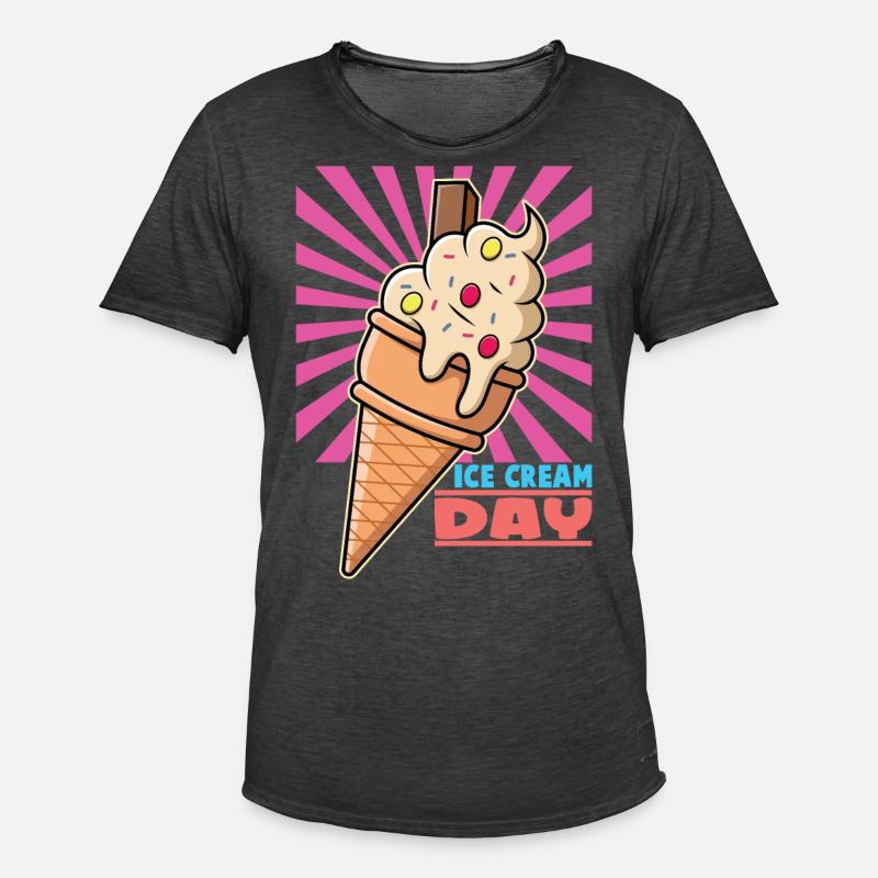 Eiscreme logo Sommer Softeis Geschenkidee - Männer Vintage T-Shirt - Vintage Schwarz