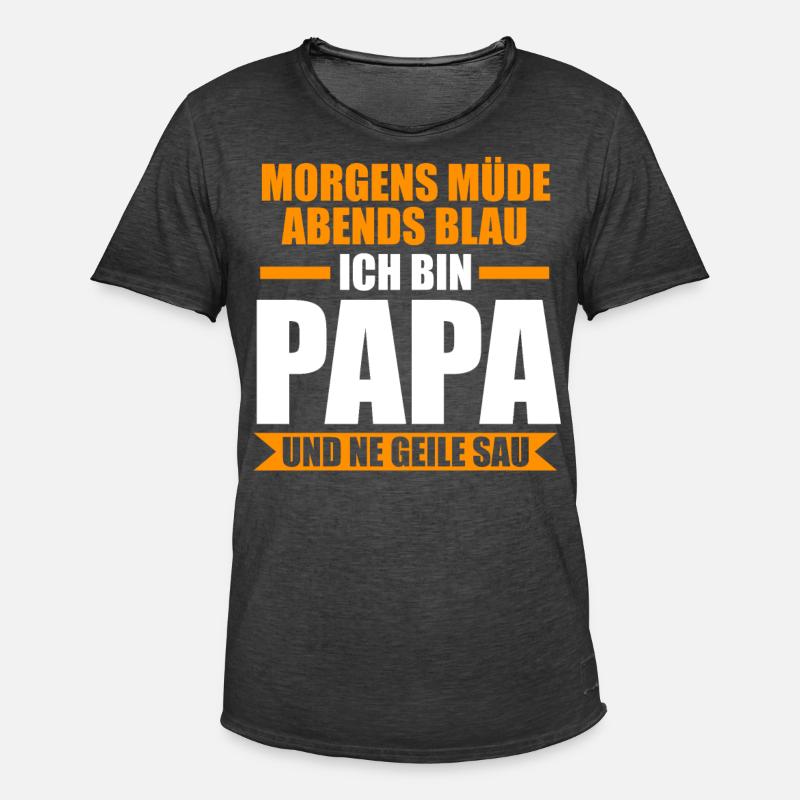 Vater Papi Papa - Männer Vintage T-Shirt - Vintage Schwarz