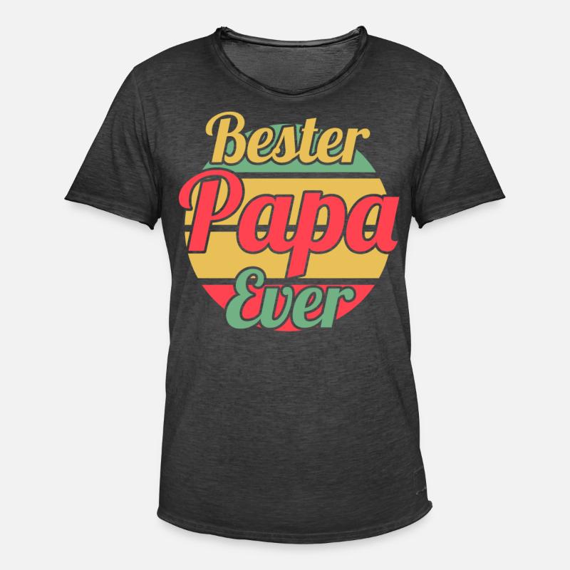 Vater Papi Papa - Männer Vintage T-Shirt - Vintage Schwarz