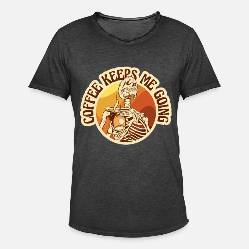 Kaffee - Coffee keeps me going - Männer Vintage T-Shirt - Vintage Schwarz
