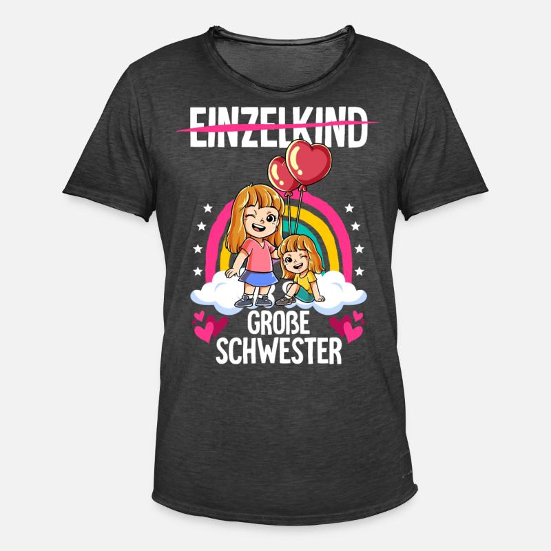Ich werde Große Schwester Mädchen - Männer Vintage T-Shirt - Vintage Schwarz