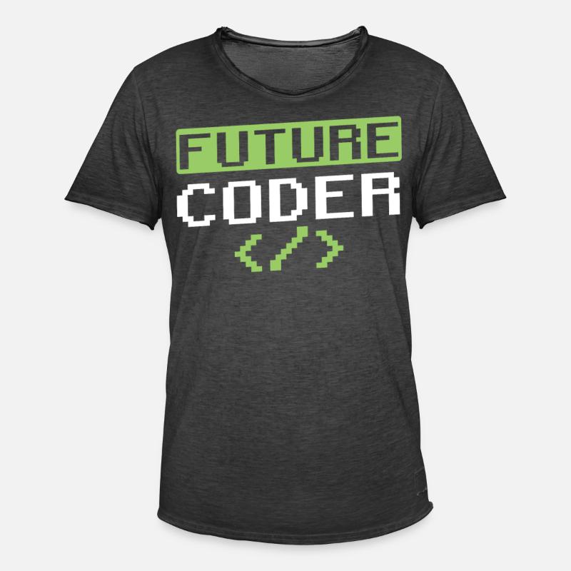 Future Coder Coding Programmer Code - Men's Vintage T-Shirt - washed black