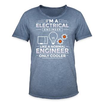 Electrical Engineering Engineer Research Development - Men's Vintage T-Shirt - vintage denim - Front - Jose (178cm)