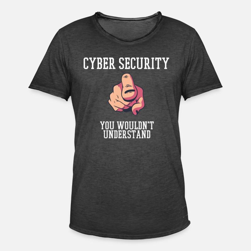 Cybersecurity - IT Security Computer Scientist - Men's Vintage T-Shirt - washed black