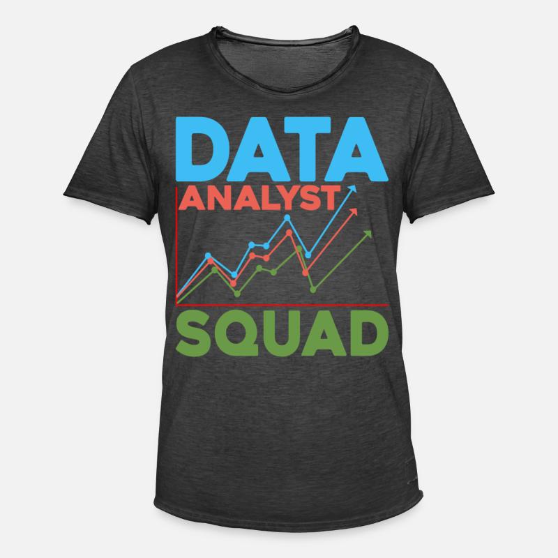 Data Analyst Squad 5 - Männer Vintage T-Shirt - Vintage Schwarz