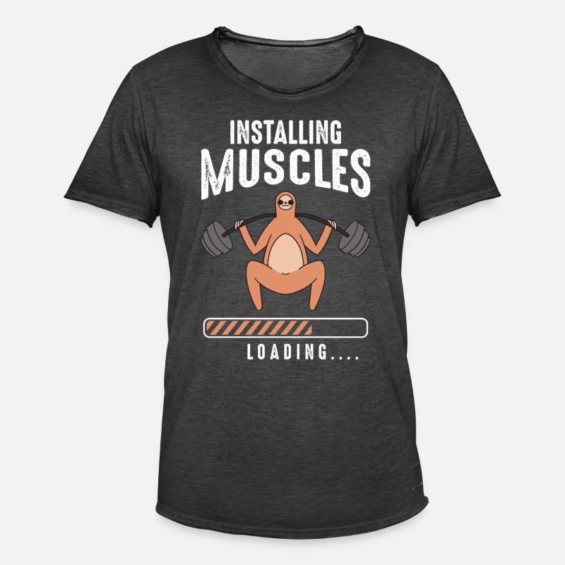 Installing Muscles Loading - Men's Vintage T-Shirt - washed black