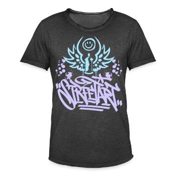 Street Art, Graffiti urbain, Graffiti Grunge - T-shirt vintage Homme - noir vintage - Devant - Jose (178cm)