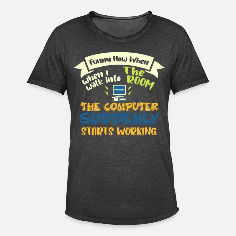 Computerprogrammierer Für Informationstechnologie - Männer Vintage T-Shirt - Vintage Schwarz