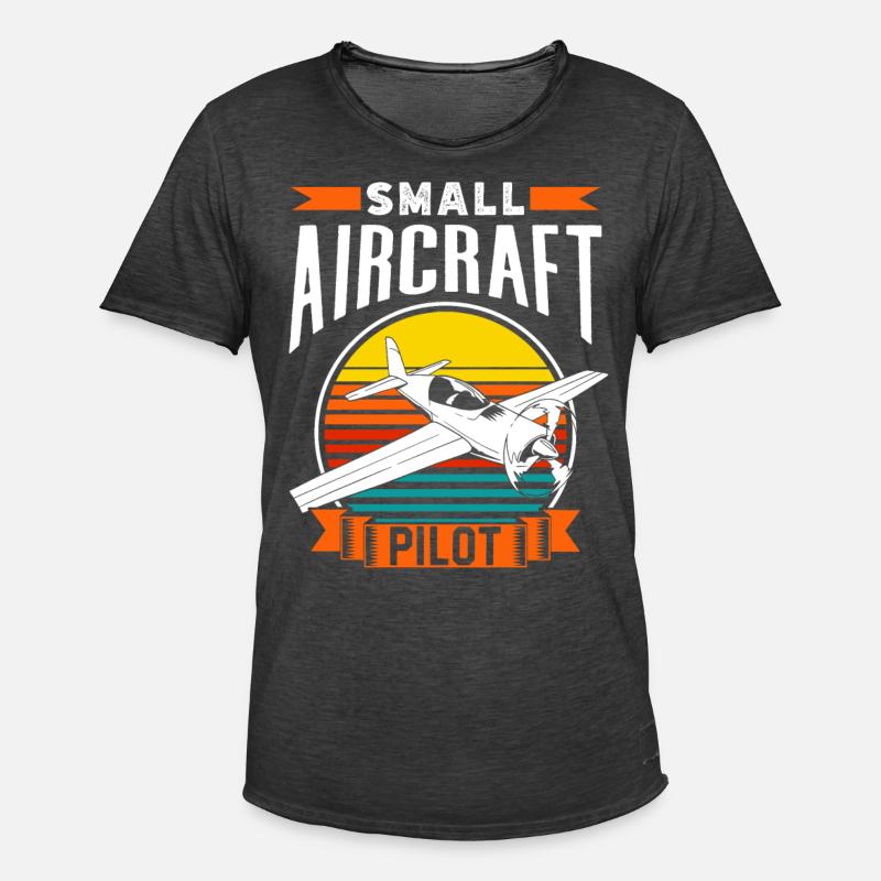 Pilot Eines Leichtflugzeugs Jet Kleinflugzeug - Männer Vintage T-Shirt - Vintage Schwarz
