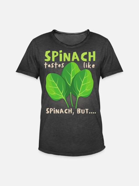 Sjovt spinat ordsprog, spinat tegneserie - Herre vintage T-shirt - vintage-sort