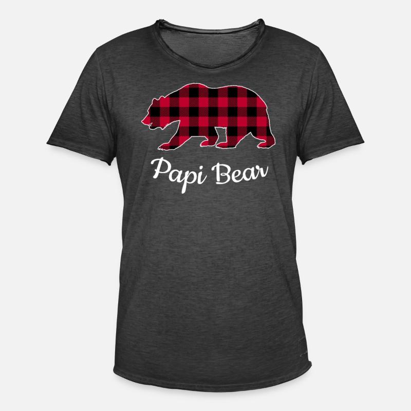 Papi Bear - Männer Vintage T-Shirt - Vintage Schwarz