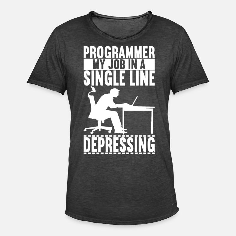 Programmierer Informatiker - Männer Vintage T-Shirt - Vintage Schwarz
