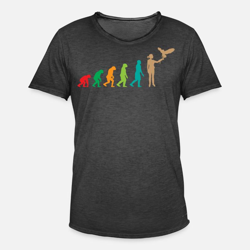 Falconry Falconer Evolution - Männer Vintage T-Shirt - Vintage Schwarz