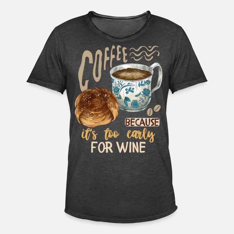 Kaffee, Kaffeetrinker Weintrinker lustiger Spruch - Männer Vintage T-Shirt - Vintage Schwarz