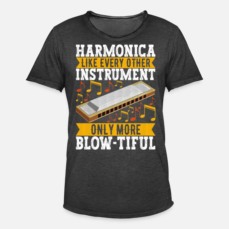 Harmonica Harmonica - Men's Vintage T-Shirt - washed black