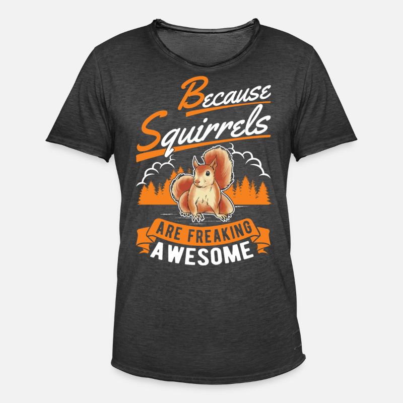 Eichhörnchen Geschenk Squirrel Grauhörnchen - Männer Vintage T-Shirt - Vintage Schwarz