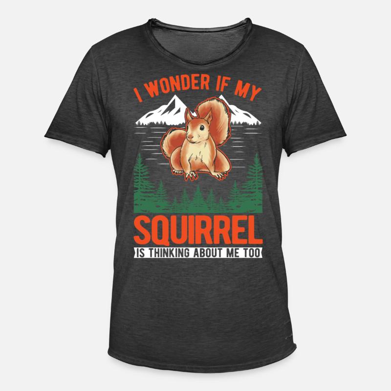 Eichhörnchen Geschenk Grauhörnchen Squirrel - Männer Vintage T-Shirt - Vintage Schwarz