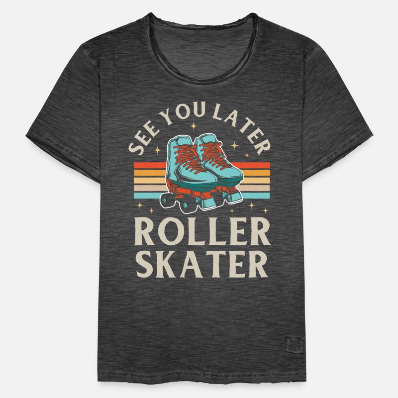 Inline Skate Gift Rollskates Roller 70s Men's Vintage T-Shirt