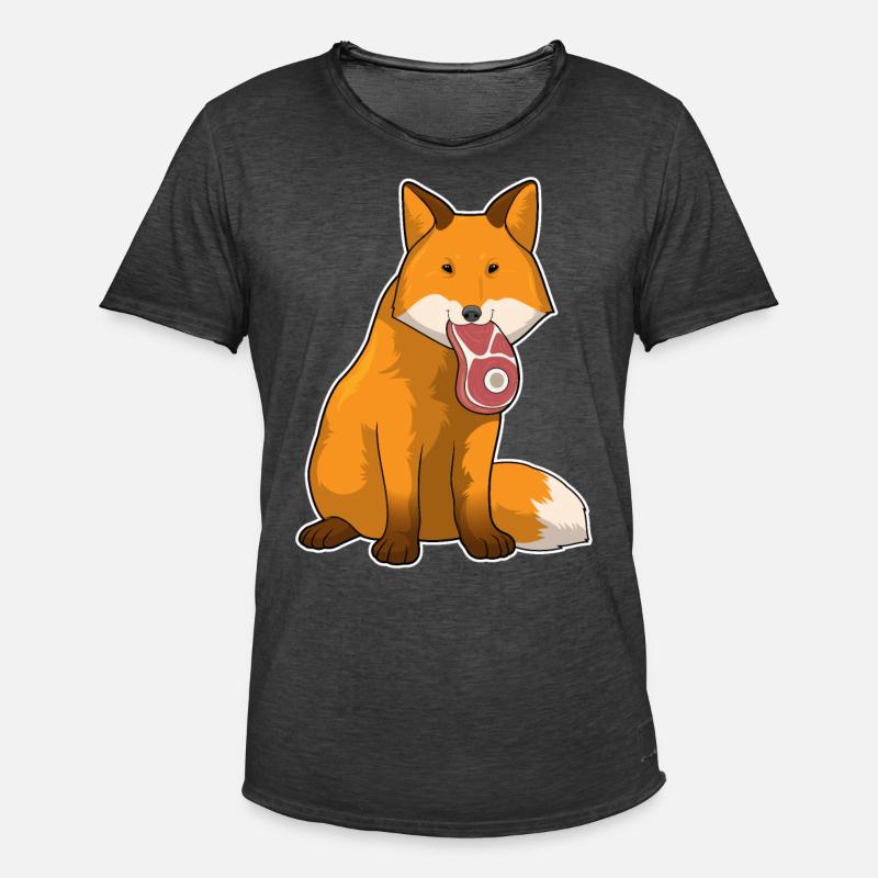 Fuchs Fleisch - Männer Vintage T-Shirt - Vintage Schwarz