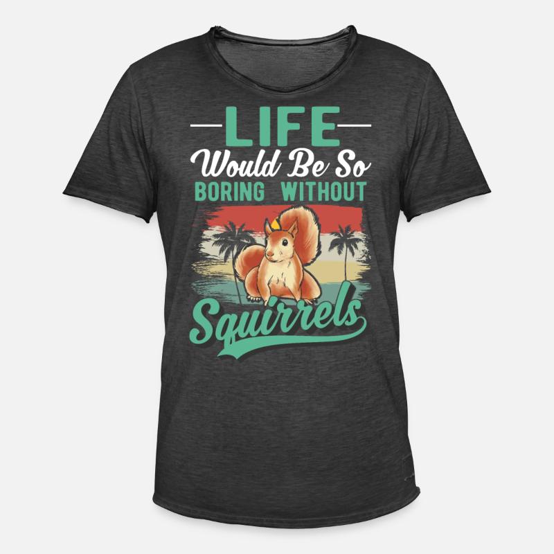 Eichhörnchen Geschenk Squirrel Grauhörnchen - Männer Vintage T-Shirt - Vintage Schwarz