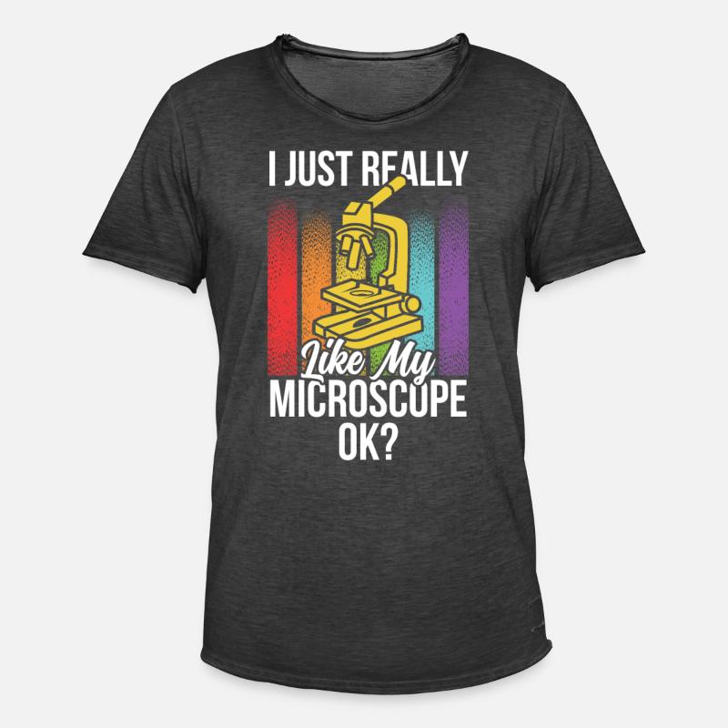 J’aime vraiment mon microscope Microscope - T-shirt vintage Homme - noir vintage