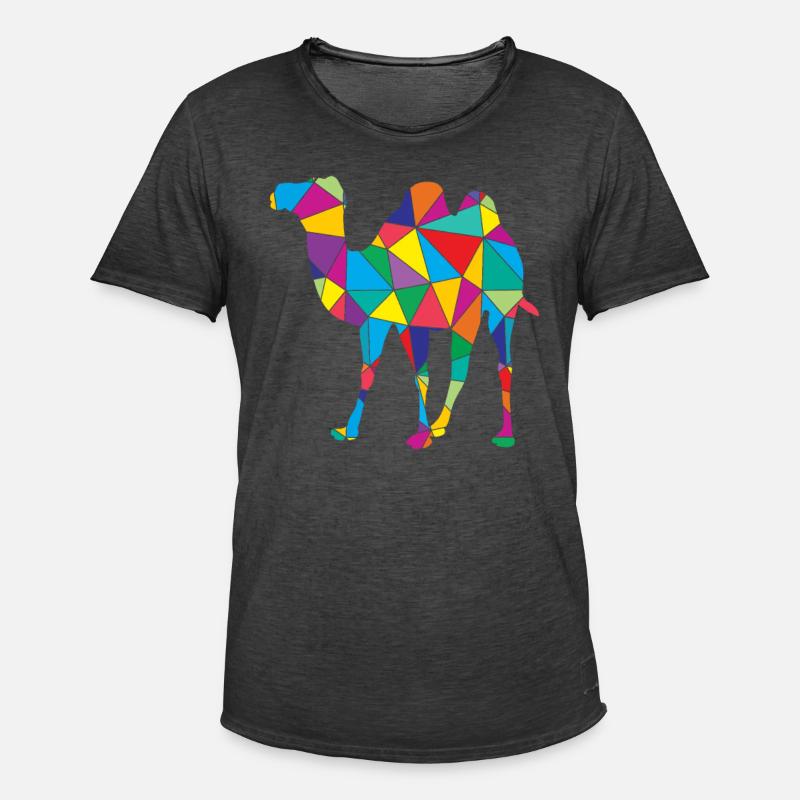 Kamel Polygon Wüste Kunst - Männer Vintage T-Shirt - Vintage Schwarz