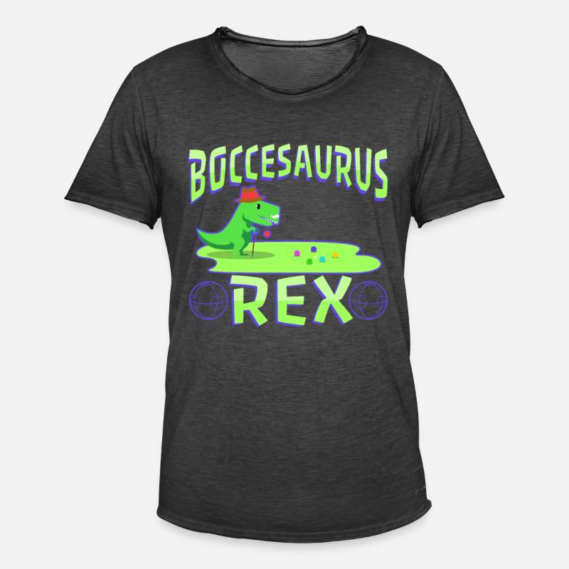 Boccesaurus Rex - Männer Vintage T-Shirt - Vintage Schwarz