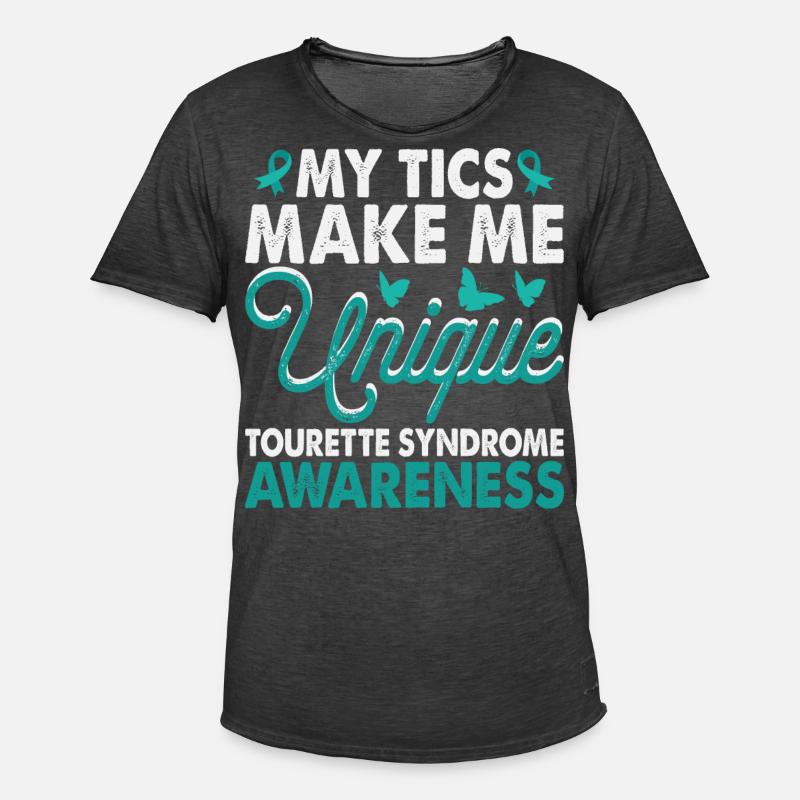 Tics Machen Mich Einzigartig Tourette-syndrom - Männer Vintage T-Shirt - Vintage Schwarz