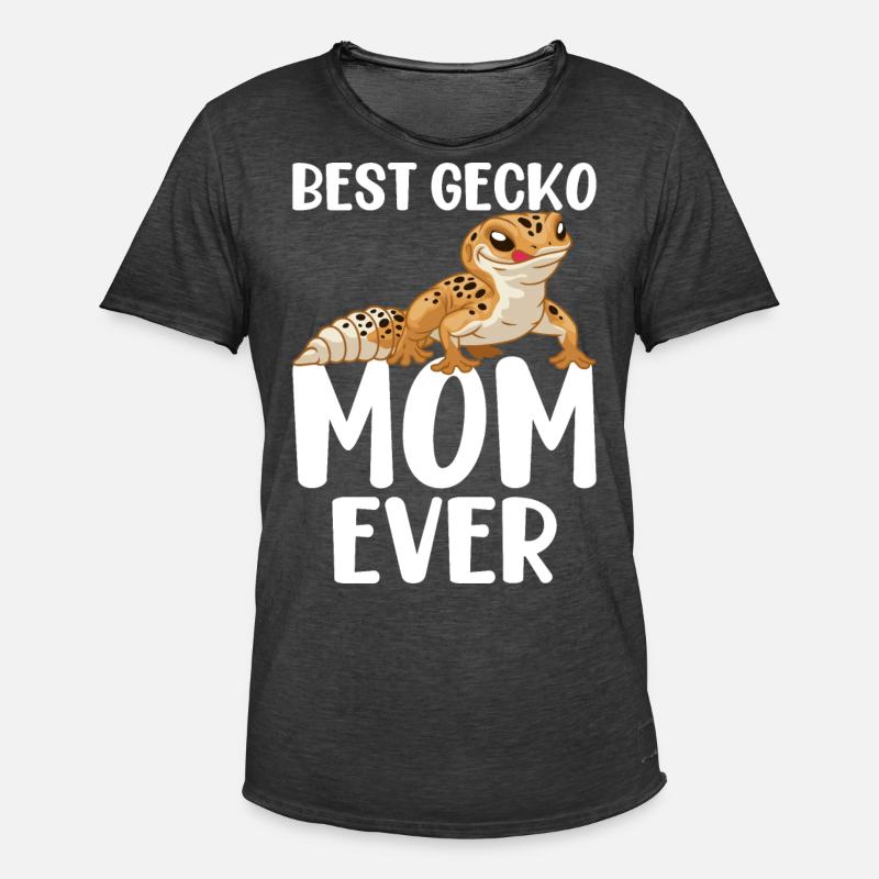 Leopard Eidechse Reptil - Männer Vintage T-Shirt - Vintage Schwarz