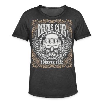 Motorradfahrer Spruch, vintage Totenkopf mit Helm - Männer Vintage T-Shirt - Vintage Schwarz - Vorne