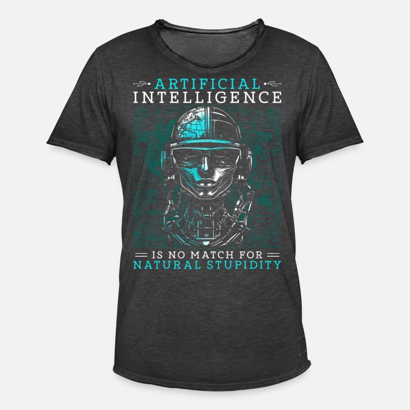 Artificial Intelligence Natural Stupidity - Männer Vintage T-Shirt - Vintage Schwarz
