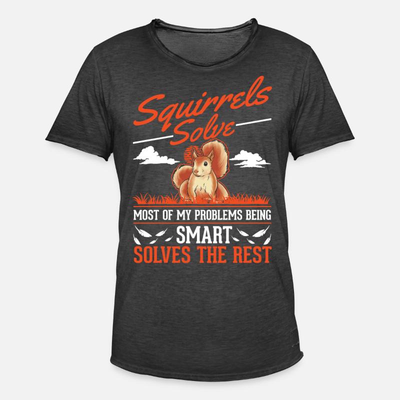 Eichhörnchen Geschenk Grauhörnchen Squirrel - Männer Vintage T-Shirt - Vintage Schwarz
