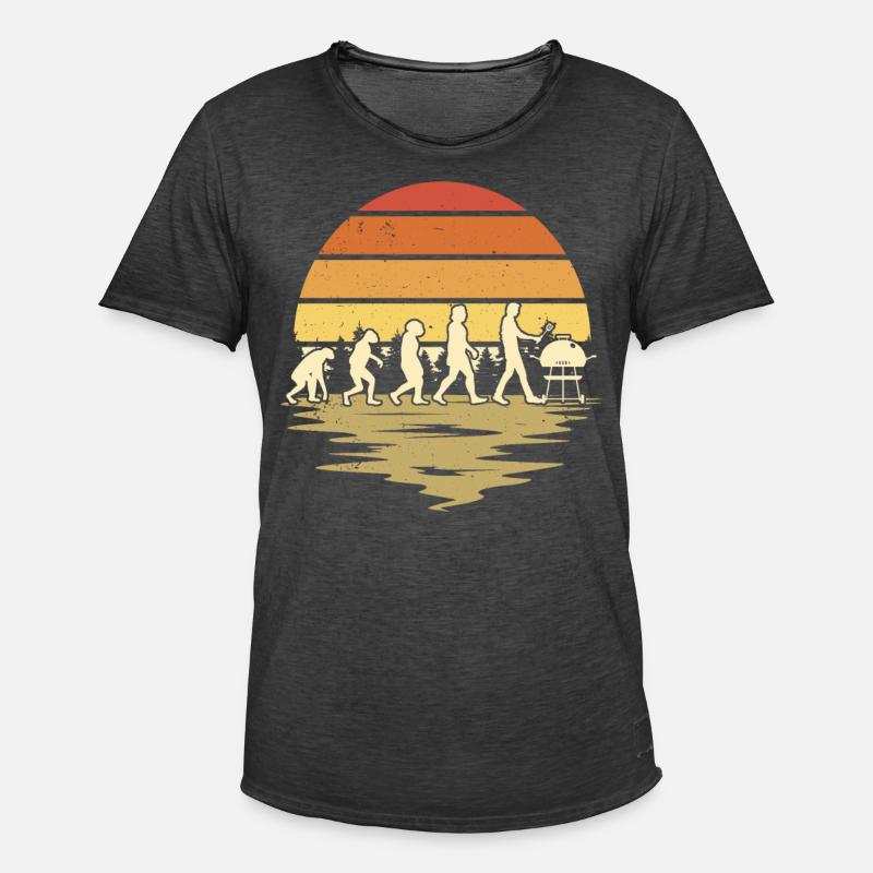Grill Evolution Bratwurst Grillen - Männer Vintage T-Shirt - Vintage Schwarz